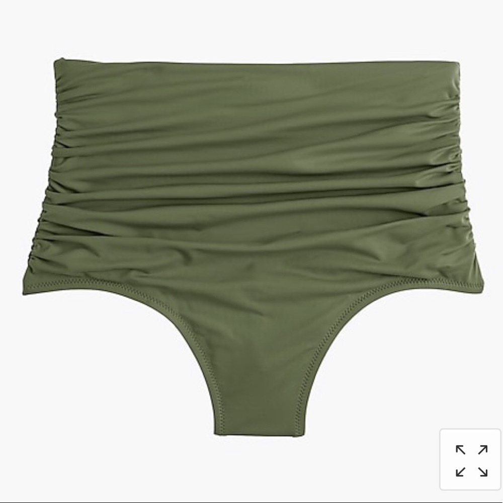 J. Crew High-waisted ruched bikini bottom